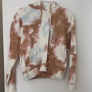 Socialite Cream and Brown Tie-Dye Hoodie